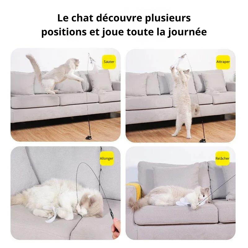 Jouet interactif pour chat simulant un oiseau